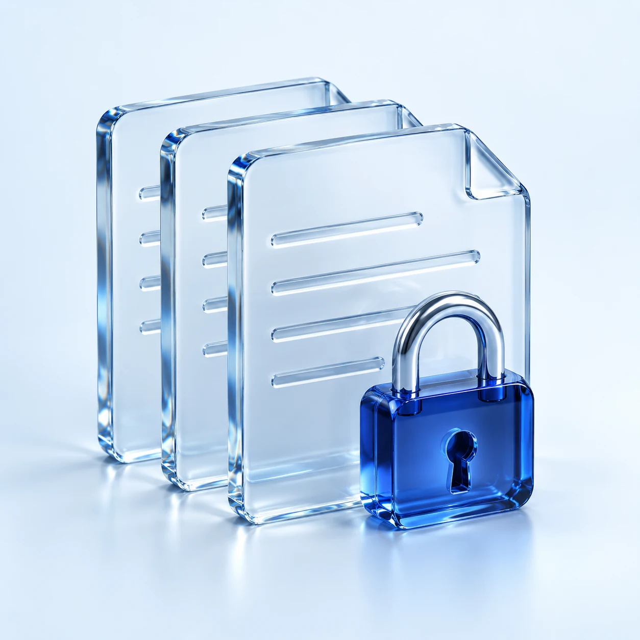 Documenten met een slot en classificatielabel als symbool voor gegevensbescherming met Microsoft Purview.